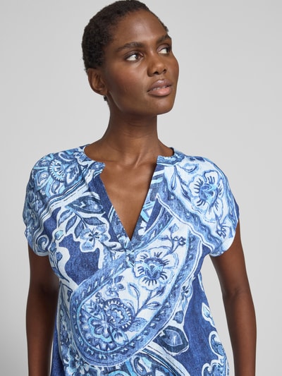 monari T-Shirt mit Tunikakragen Blau 3