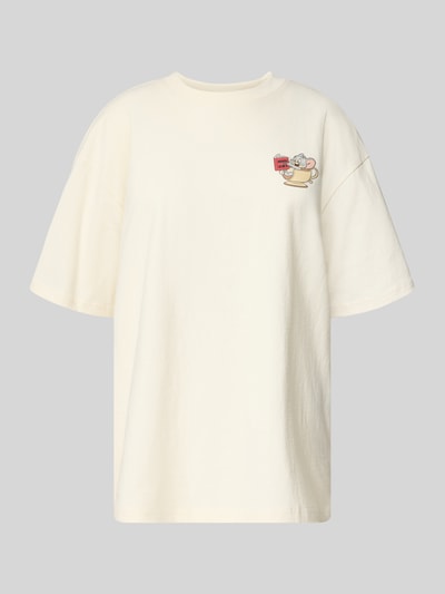 REVIEW Oversized T-Shirt mit Motiv-Print Offwhite 2