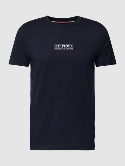 Tommy Hilfiger T-shirt met labelprint Marineblauw - 2