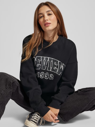 Review Sweatshirt mit Label-Print Black 3