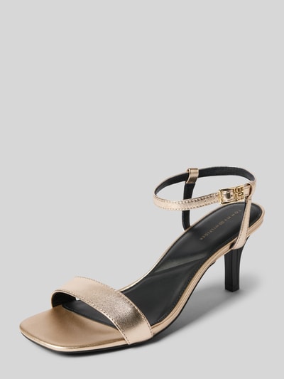 Tommy Hilfiger Ledersandalette in metallic Gold 1