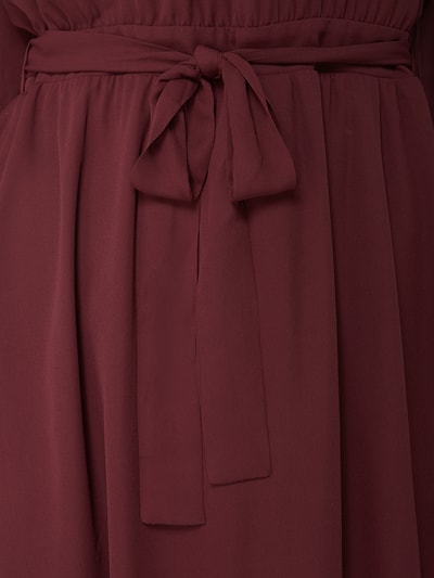 Vila Kleid aus Chiffon mit Taillengürtel Bordeaux 5