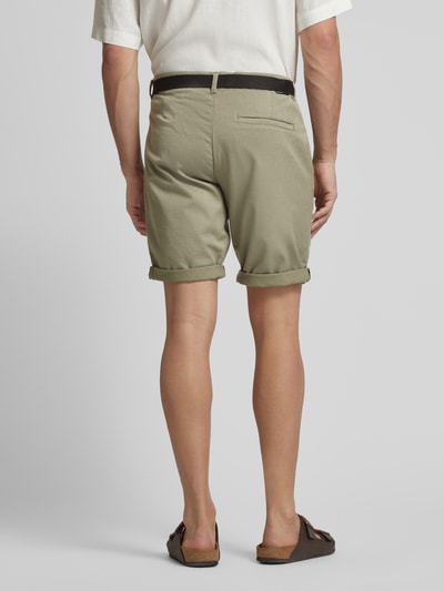 Tom Tailor Denim Regular Fit Chinoshorts mit Gürtel Oliv 5