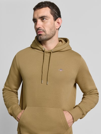 GANT regular fit hoodie van katoenmix Hazelnoot - 3