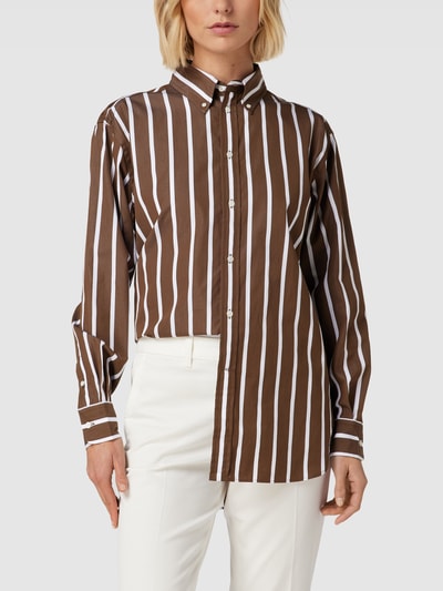 Polo Ralph Lauren Overhemdblouse met streepmotief Chocoladebruin - 4