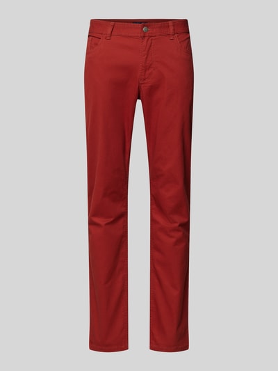 Christian Berg Men Straight Leg Chino mit Strukturmuster Rot 2