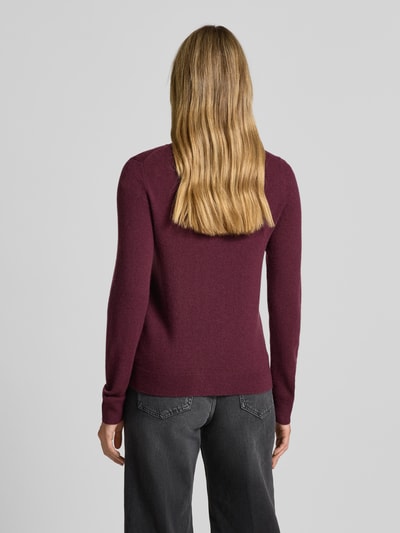 comma Strickpullover aus Wolle-Kaschmir-Mix mit Rundhalsausschnitt Bordeaux 5
