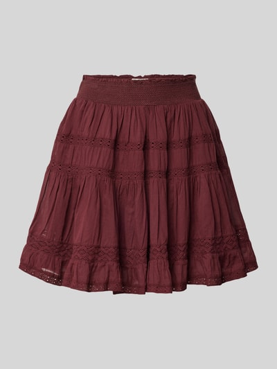 Neo Noir Minirok met gehaakt kant, model 'Callia' Bordeaux - 2