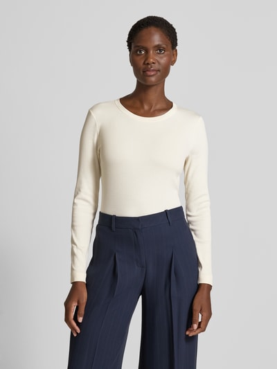 Marc Cain Longsleeve mit geripptem Rundhalsausschnitt Ecru 4