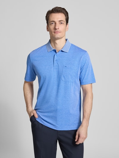 Christian Berg Men Regular Fit Poloshirt mit Brusttasche Blau 4