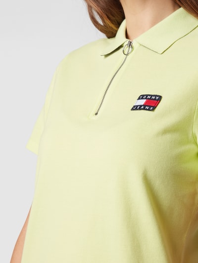 Tommy Jeans Poloshirt van zuiver katoen met ritssluiting Neongeel gemêleerd - 3