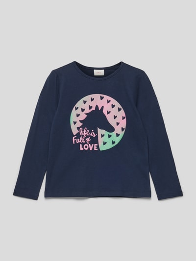 s.Oliver RED LABEL Longsleeve mit Motiv-Print Marine 1