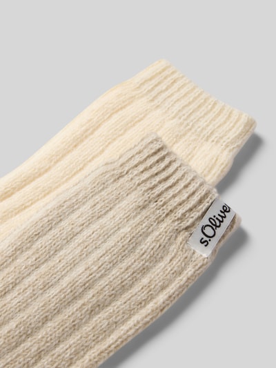 s.Oliver RED LABEL Strick-Socken mit Rippenbündchen im 2er-Pack Offwhite 2