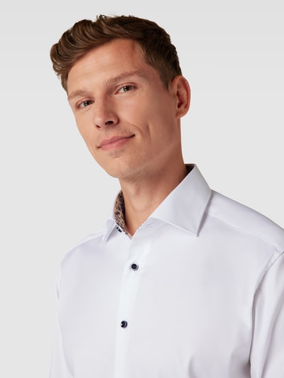 Eterna Regular fit zakelijk overhemd van puur katoen met knoopsluiting Wit - 3