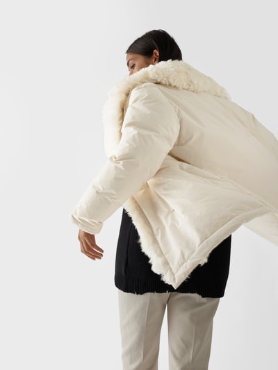 Yves Salomon Daunenjacke mit Fellbesatz Weiß 6