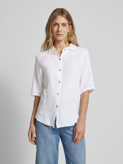 ZABAIONE Linnen blouse met 1/2-mouwen, model 'Si44a' Wit - 4