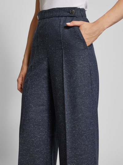 BOSS Wide leg stoffen broek met persplooien, model 'Tupita' Donkerblauw - 3