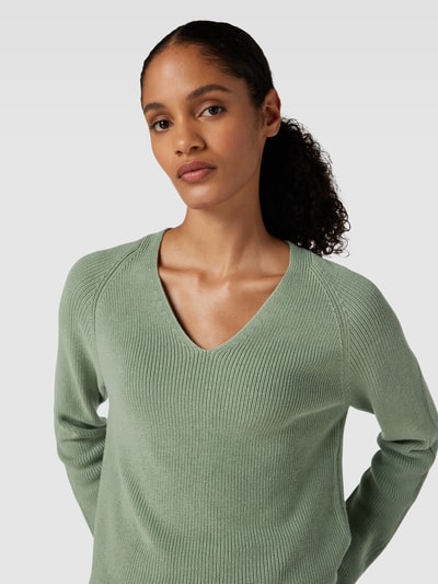 s.Oliver RED LABEL Gebreide pullover met V-hals Lichtgroen - 3