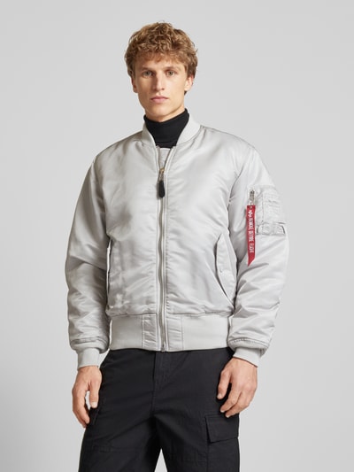 Alpha Industries Bomberjack met opstaande kraag Lichtgrijs - 4