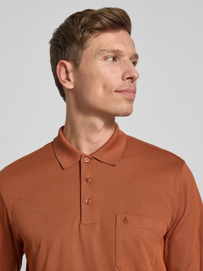 RAGMAN Regular fit poloshirt met borstzak Roestrood - 3