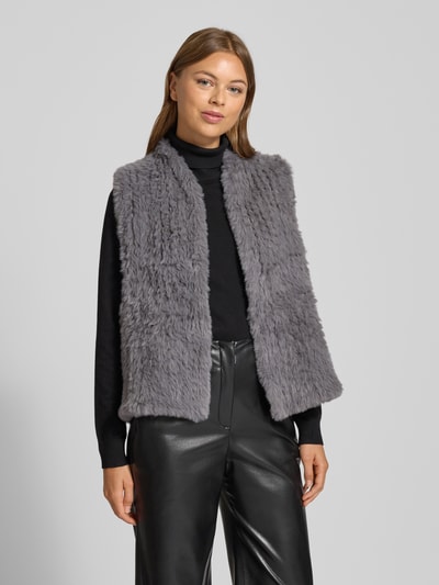 comma Weste mit Kunstfellbesatz Anthrazit 4