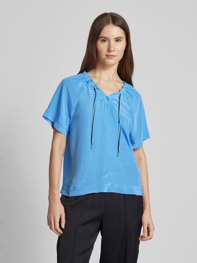 Marc Cain Blouseshirt in effen design Blauw - 4