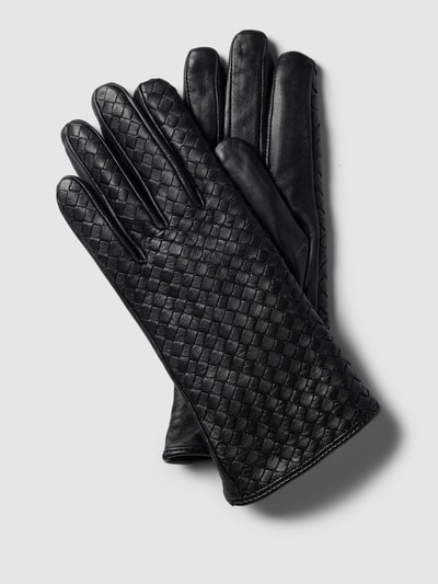 Weikert-Handschuhe Zwarte leren handschoenen van lamsnappa Zwart - 1