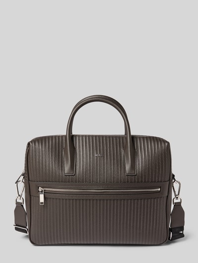 BOSS Laptoptasche aus echtem Rindsleder Modell 'DAXTER' Dunkelbraun 2