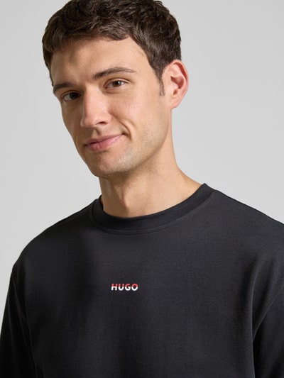 HUGO Relaxed fit pyjamabovendeel van zuiver katoen Zwart - 3