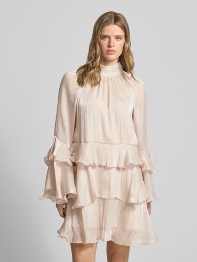 Gina Tricot Sukienka mini w efekcie stopniowania model 'Flowy frill' Piaskowy 4