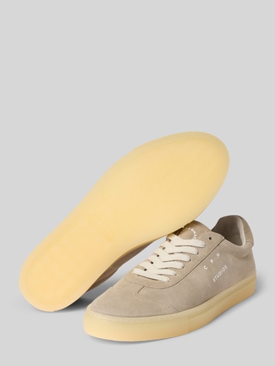 Copenhagen Ledersneaker mit Label-Print Modell 'Retro' Stein 4