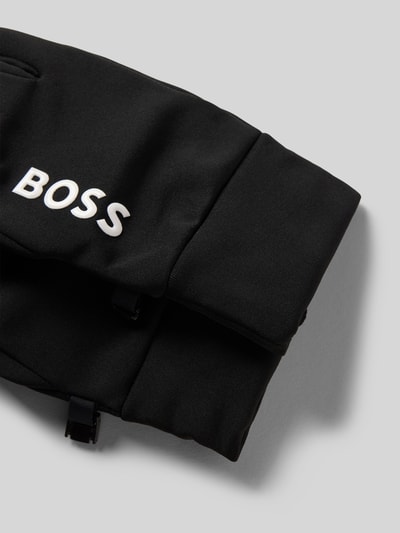 BOSS Handschoenen met labelopschrift, model 'RUNNING' Zwart - 2