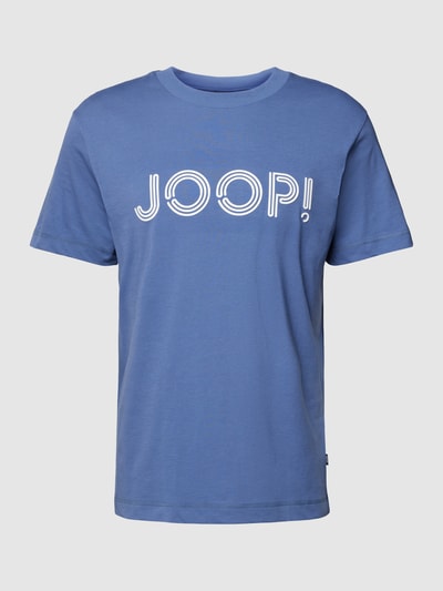 JOOP! Collection T-shirt met labelprint, model 'Byron' Oceaanblauw - 2