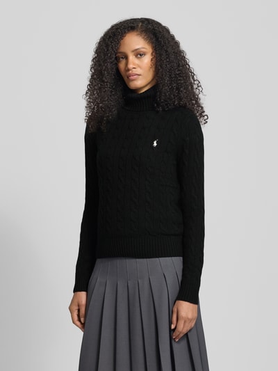 Polo Ralph Lauren Sweter z golfem o kroju slim fit z wyhaftowanym logo Czarny 4