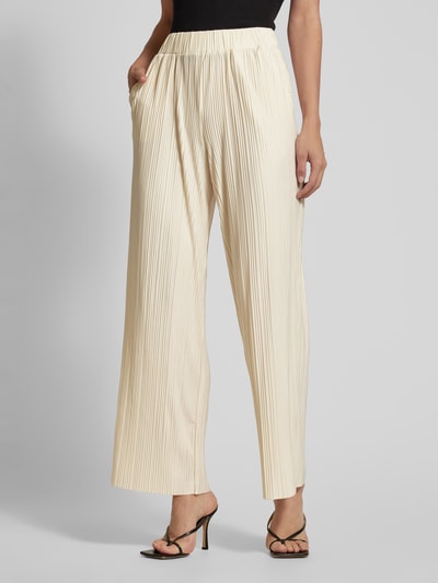 Selected Femme Stoffen broek met plissévouwen, model 'ELLIE' Beige - 4