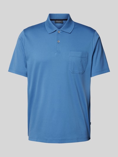 MAERZ Muenchen Regular fit poloshirt met borstzak Oceaanblauw - 2