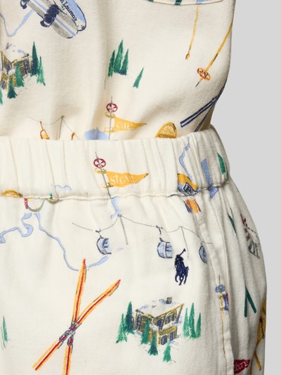 Polo Ralph Lauren Relaxed fit pyjama met reverskraag, model 'Cozy' Offwhite - 2