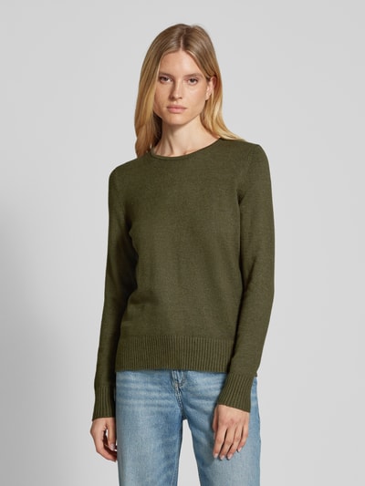 Christian Berg Woman Gebreide pullover met ribboorden, model 'Aliv' Olijfgroen gemêleerd - 4