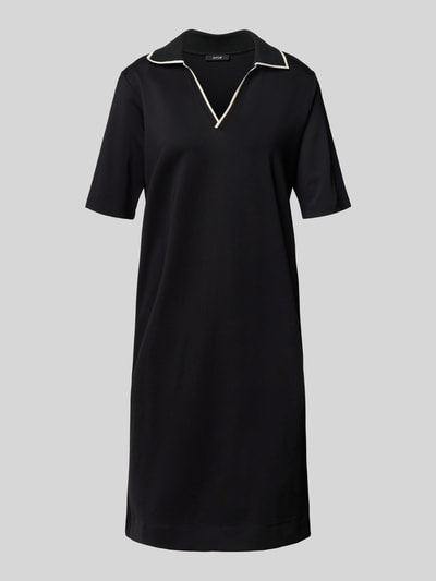 OPUS Knielange T-shirtjurk met platte kraag, model 'Wembli' Zwart - 2