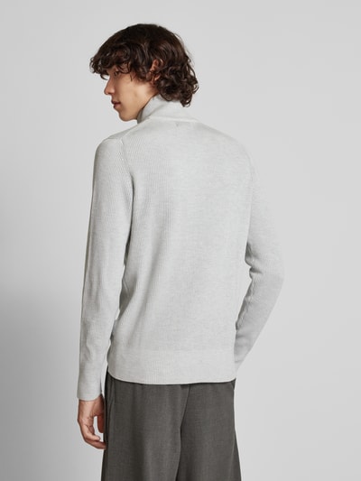 Jack & Jones Strickpullover mit Troyer-Kragen Modell 'PERFECT' Hellgrau Melange 5