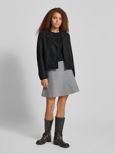 Only Krótki trencz z kołnierzem z połami model ‘FREJA LIFE’ Antracytowy melanż 1