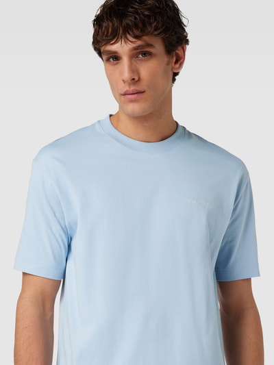 Marc O'Polo T-shirt met labelstitching Lichtblauw - 3