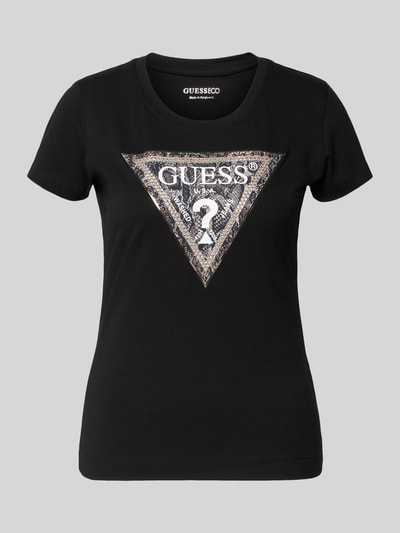 Guess T-shirt met logo en siersteentjes Zwart - 2