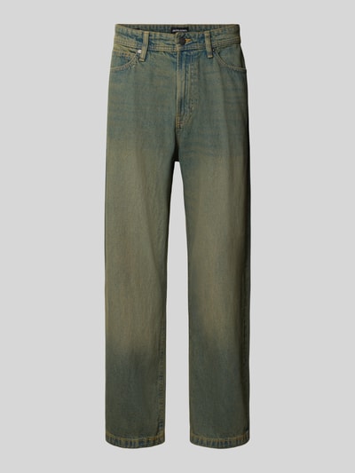 Produktfoto, Straight Fit Jeans aus reiner Baumwolle Modell 'Alex' von JACK & JONES in Blau mit 5-Pocket-Design, robuste Struktur