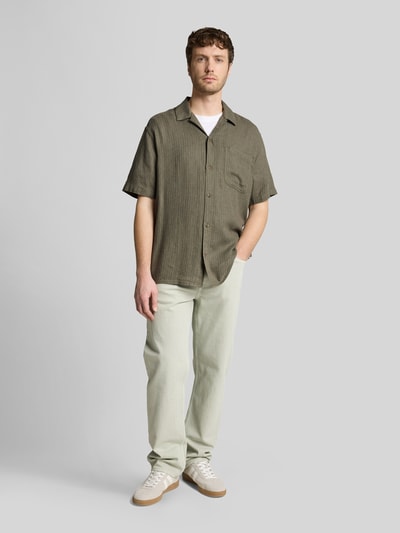 Tom Tailor Regular Fit Freizeithemd aus Leinen-Baumwolle-Mix Lind 1