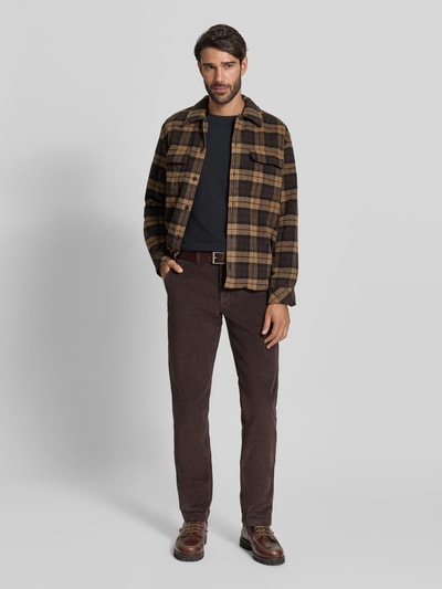 Christian Berg Men Shirt met lange mouwen, structuurmotief en ronde hals Zwart - 1