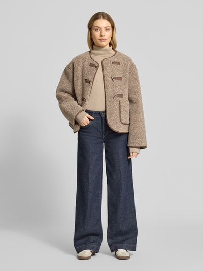 Tom Tailor Regular Fit Rollkragenpullover aus Baumwoll-Viskose-Mix Taupe 1