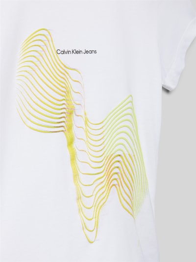 Calvin Klein Jeans Slim fit T-shirt met motiefprint Wit - 2