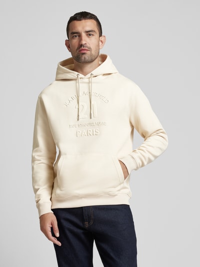 Karl Lagerfeld Hoodie met labelstitching Offwhite - 4