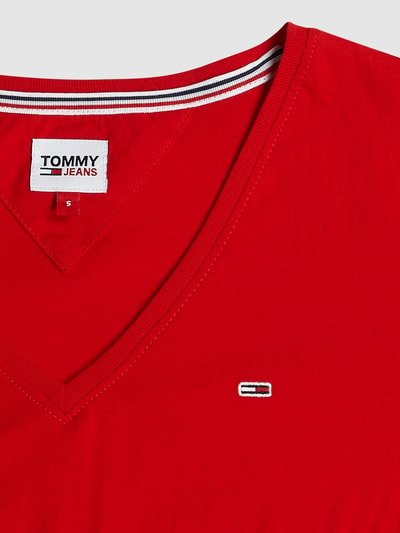 Tommy Jeans T-shirt o kroju slim fit z bawełny ekologicznej  Ciemnoczerwony 2